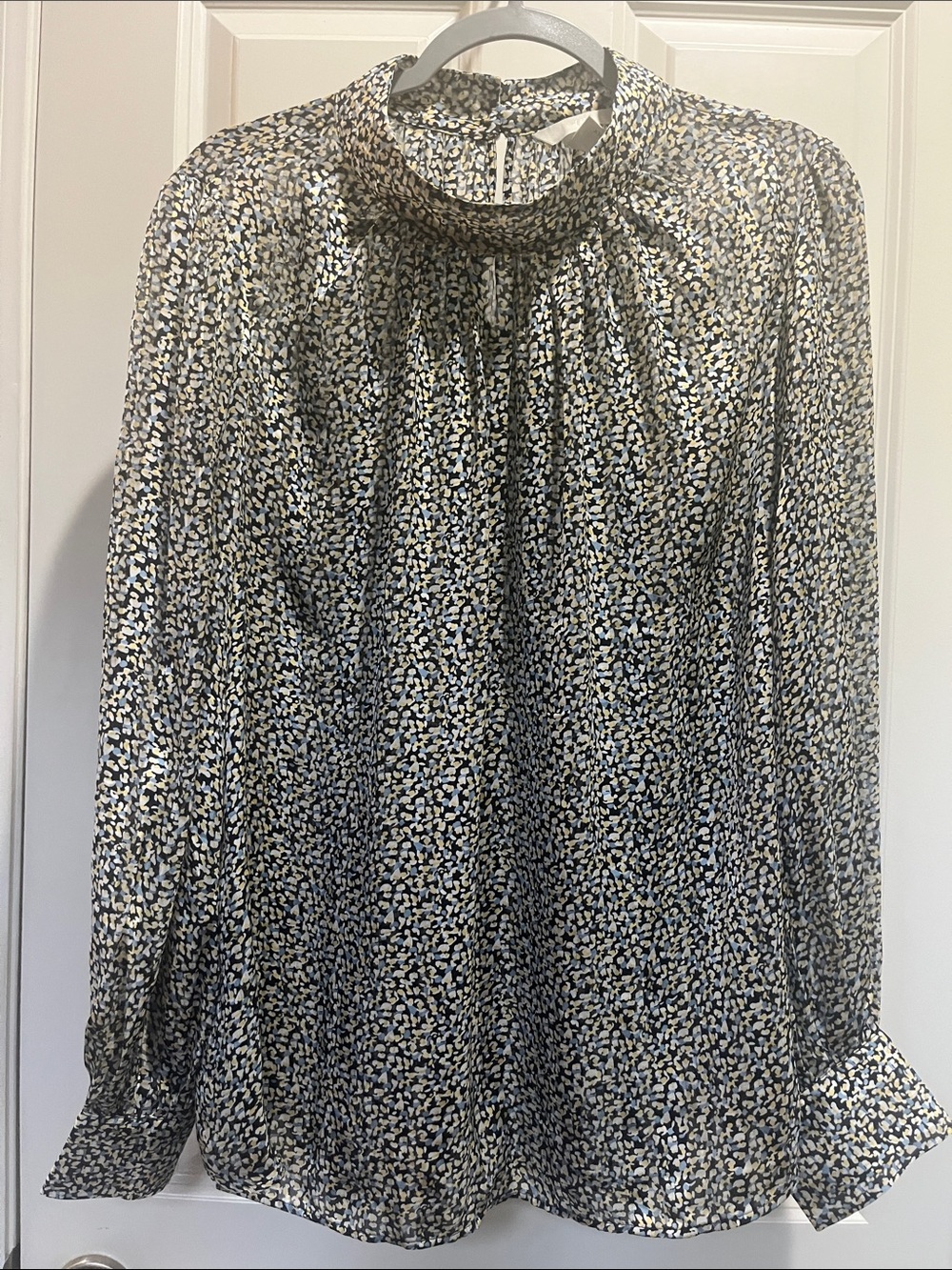 H&M Black, Yellow, Blue Geometric Print Blouse